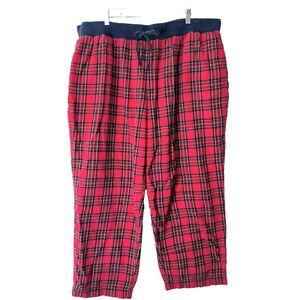 LL Bean Pajama Pants Womens 3X Red Plaid 100% Cotton Flannel Cozy Lounge Pockets